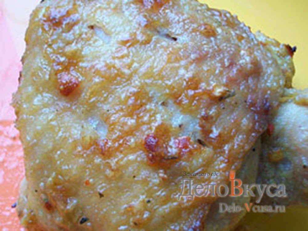 Запеченые куриные бедрышки (в горчично-майонезном маринаде)