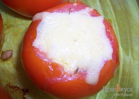 Рецепт помидоры фаршированные крабовыми палочками и сыром
