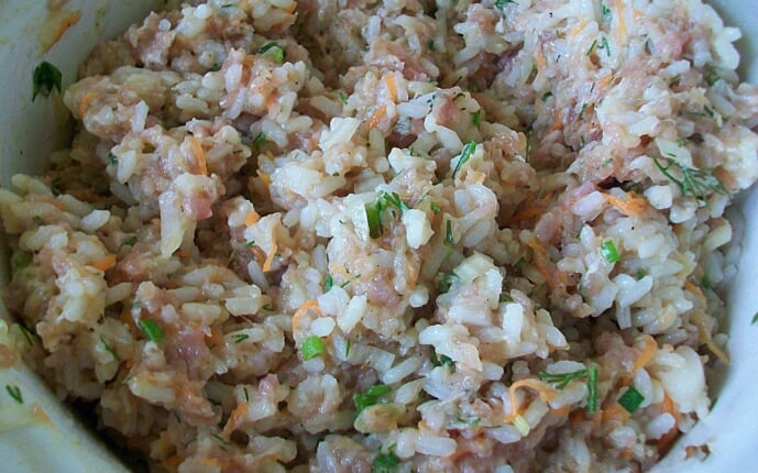 Мясная начинка для голубцов, фаршированного перца или кабачков: фото к шагу 4.