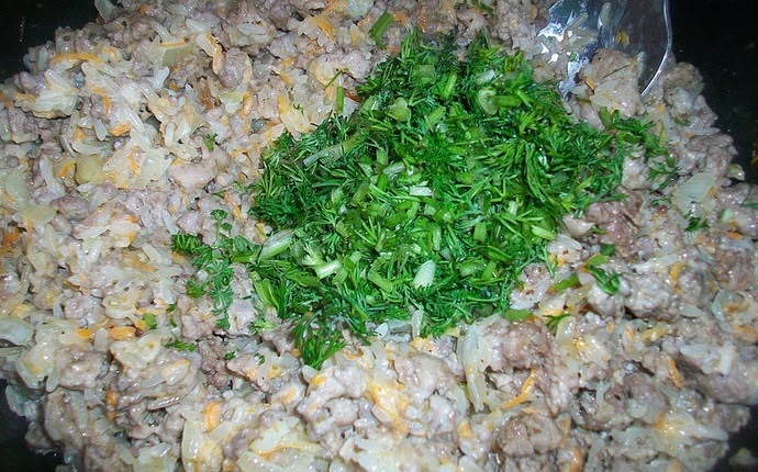 Мясная начинка с зеленью