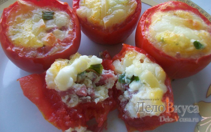 Яичница в томатах приготовленная в духовке