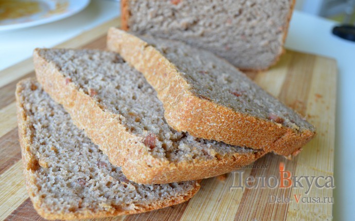 Ржаной хлеб в хлебопечке с вяленым мясом или с беконом