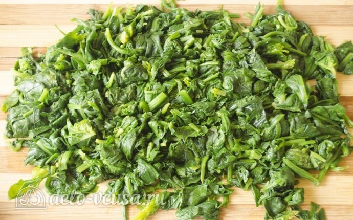 Паста со шпинатом и рикоттой (Fusilli agli spinaci e ricotta): фото к шагу 6.