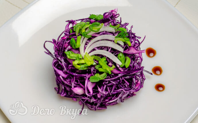 Рецепт салат из краснокочанной капусты с уксусом