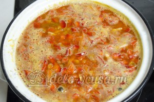 Суп с фасолью: Добавляем тушеную фасоль с овощами