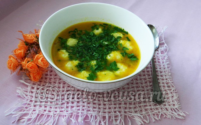 Суп с сырными шариками