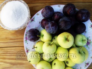 Варенье из яблок и слив в хлебопечке: Ингредиенты