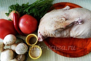 Тушеная утка с грибами: Ингредиенты