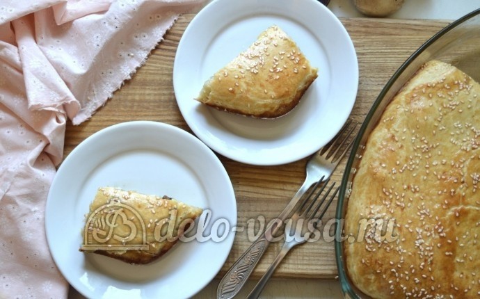 Пирог с грибами и сыром — рецепт с фото пошагово