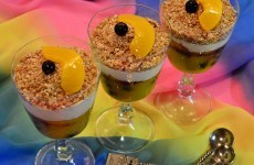 Десерт с консервированными персиками