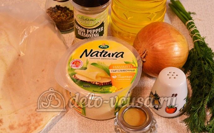 Лаваш с сыром и луком: Ингредиенты