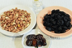 Конфеты из чернослива, орехов и фиников: Ингредиенты
