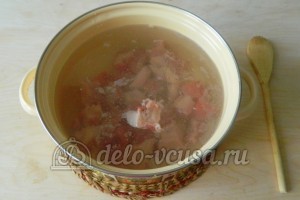 Гороховый суп со свининой: Подготовить мясо