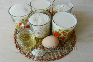 Кокосовый пирог со сливками: Ингредиенты