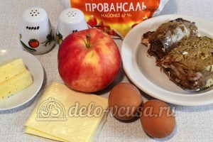 Мясной салат с яблоком: Ингредиенты