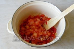 Овощной суп с рисом: Добавить помидоры