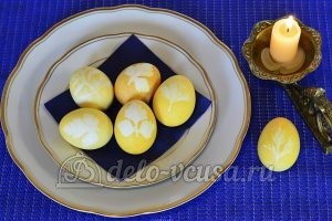 Пасхальные яйца с листочками