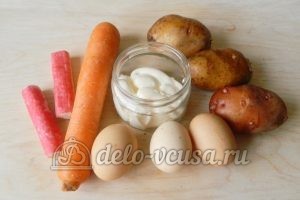 Салат с крабовыми палочками и морковью: Ингредиенты