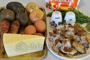 Салат с опятами и сыром: Ингредиенты