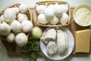 Салат Курочка ряба с грибами: Ингредиенты