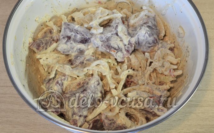 Шашлык из печени говядины в духовке рецепт с фото пошаговый
