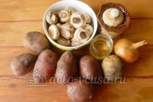 Жареная картошка с шампиньонами: Ингредиенты
