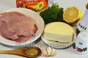 Куриный рулет с сыром и чесноком: Ингредиенты