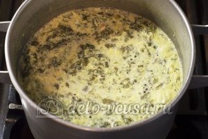Щавелевый суп без мяса: Добавить яйца