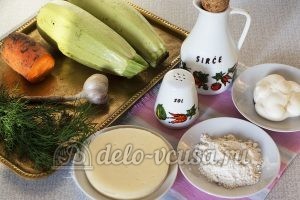 Закуска из кабачков с сыром и чесноком: Ингредиенты