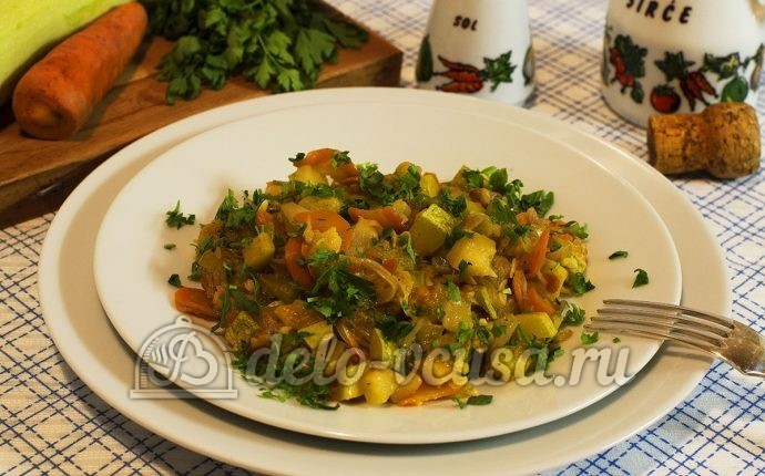 Рецепт жареные кабачки с морковью