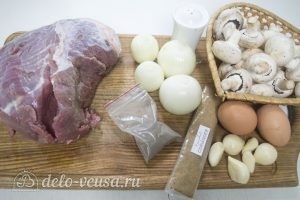 Мясные рулетики с грибами: Ингредиенты