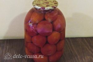 Помидоры в собственном соку на зиму: Залить помидоры кипятком