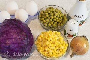 Салат из красной капусты с майонезом: Ингредиенты