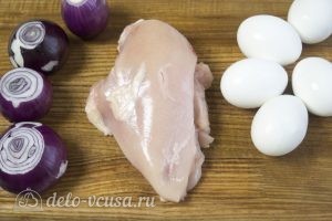 Куриный салат с маринованным луком: Ингредиенты