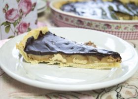 Пирог с шоколадом и орехами