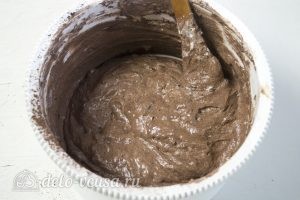 Шоколадный торт с заварным кремом: Перемешать тесто
