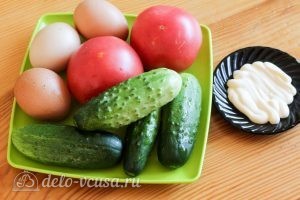 Салат из яиц, огурцов и помидоров: Ингредиенты