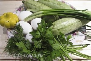 Оладьи из кабачков с зеленью: Ингредиенты