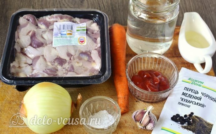 Подлива из куриных желудков: Ингредиенты
