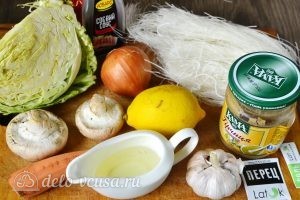 Салат Фунчоза с грибами: Ингредиенты