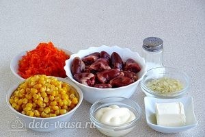 Салат с куриными сердечками и корейской морковью: Ингредиенты