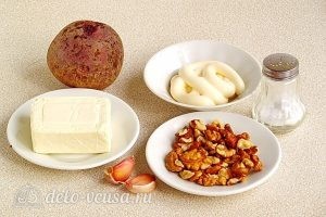 Салат из свеклы с плавленым сыром и чесноком: Ингредиенты