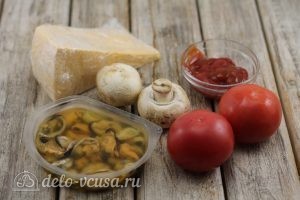 Пицца с мидиями: Ингредиенты Пицца с мидиями: Ингредиенты