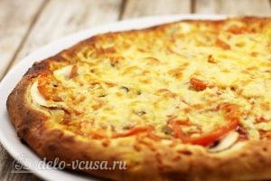 Пицца с мидиями: Запечь пиццу
