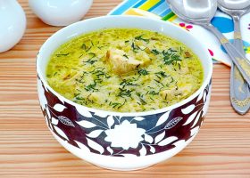 Рецепт куриный суп с рисом и сыром