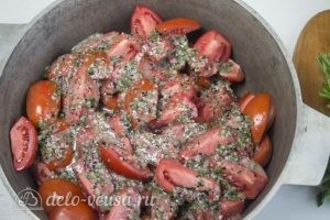 Маринованные помидоры быстрые: Получившимся маринадом залить помидоры