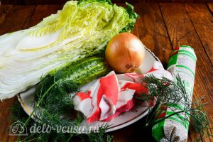 Салат из пекинской капусты и крабовых палочек: Ингредиенты