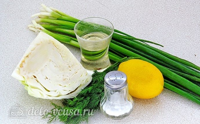 Салат из капусты с зеленью: Ингредиенты