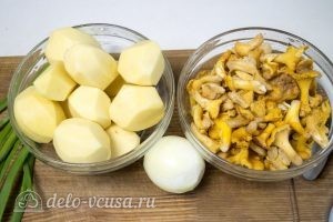 Жареная картошка с лисичками: Ингредиенты