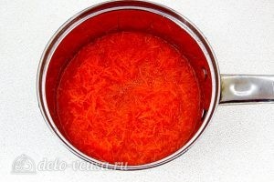 Желе Янтарь: Залить морковь водой
